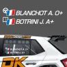 Lettrage rallye noms pilote copilote 9