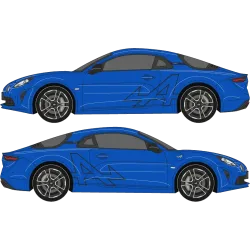 Kit 2 stickers Alpine big A contour