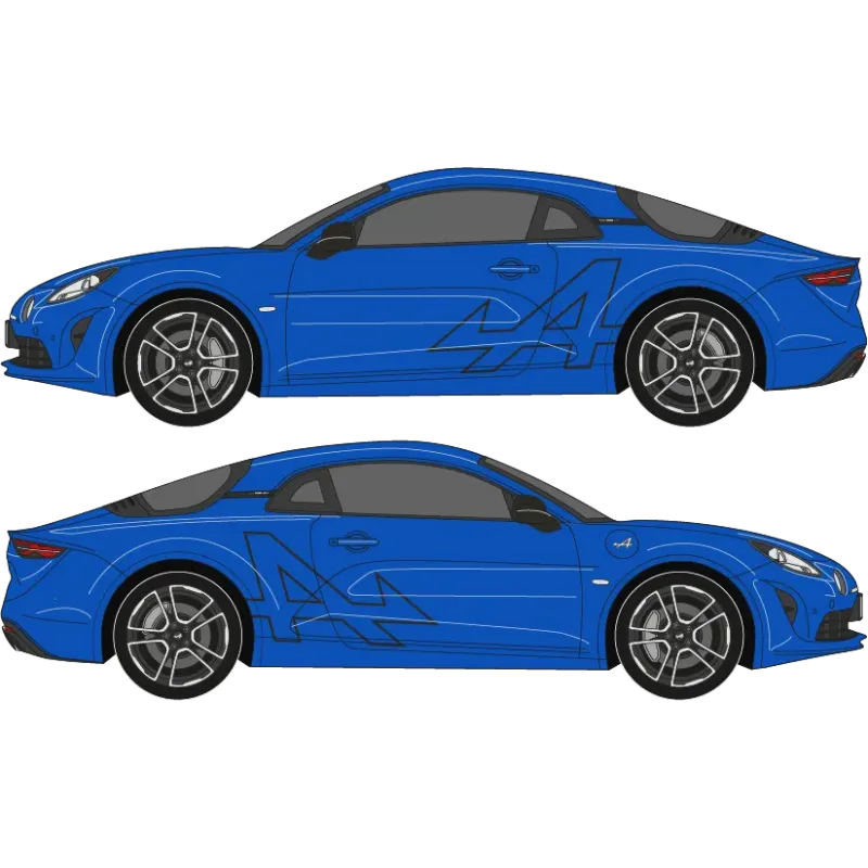 Kit 2 stickers Alpine big A contour