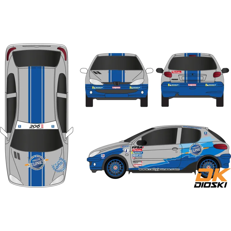 Graphic kit Peugeot 206 Ogier Rallye Jeunes
