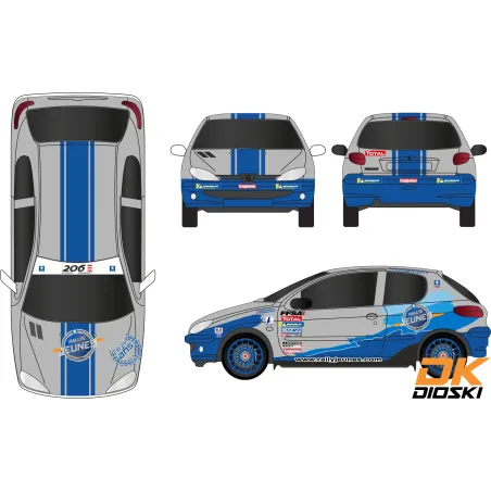 Graphic kit Peugeot 206 Ogier Rallye Jeunes